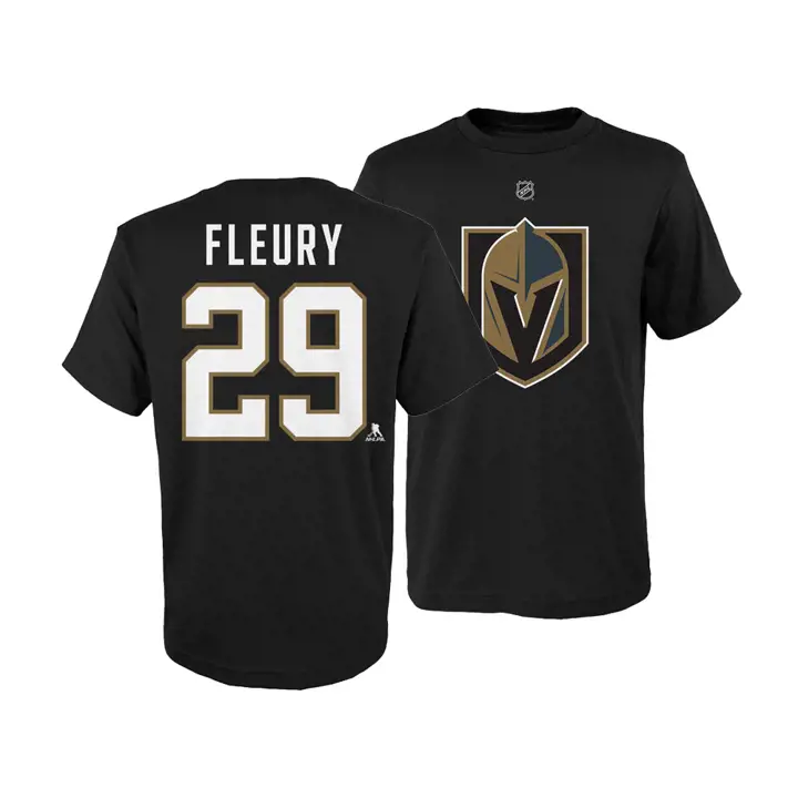 T-shirt Golden Knights LNH Jeunesse Joueur Marc-André Fleury noir
