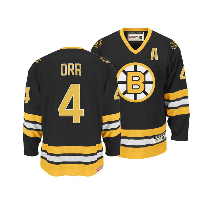Maillot Authentique CCM Classique Joueur NHL des Bruins Bobby Orr Noir