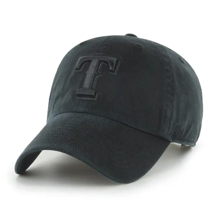 Texas Rangers MLB Black/Black Clean Up   BLK