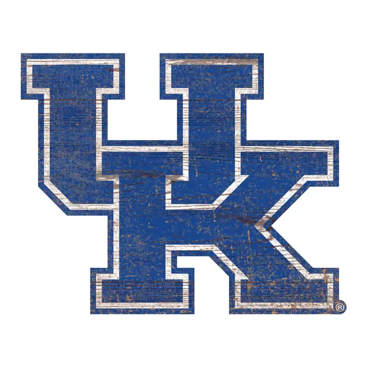 "Panneau en bois découpé avec logo vieilli Kentucky 24\" bleu/woo"