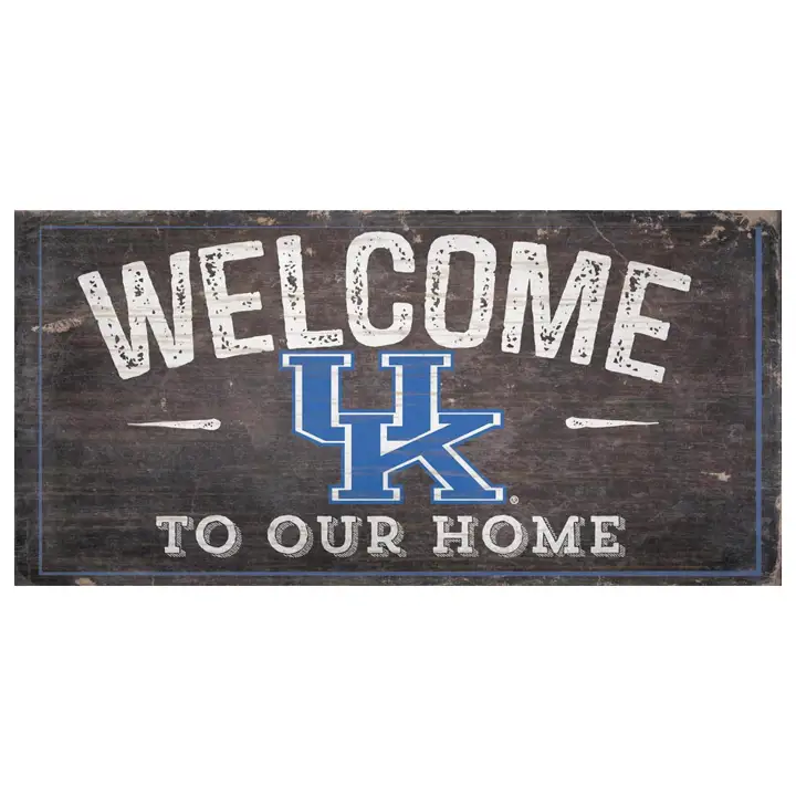 Panneau de bienvenue en bois Kentucky Wildcats 6x12 BLUE/gris