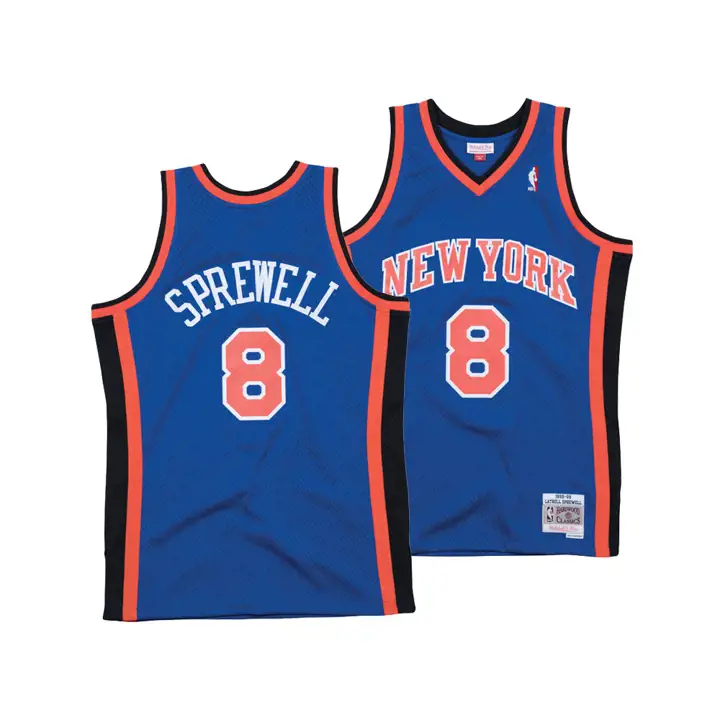 KNICKS NBA M&N Swingman Jersey Latrell Sprewell rbl/blk/org