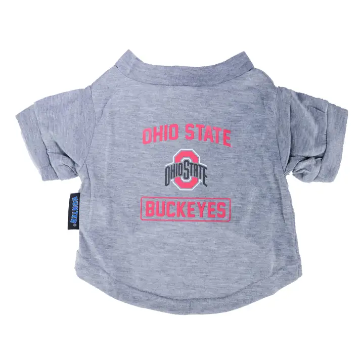T-shirt pour animaux Ohio State Buckeyes S GRIS