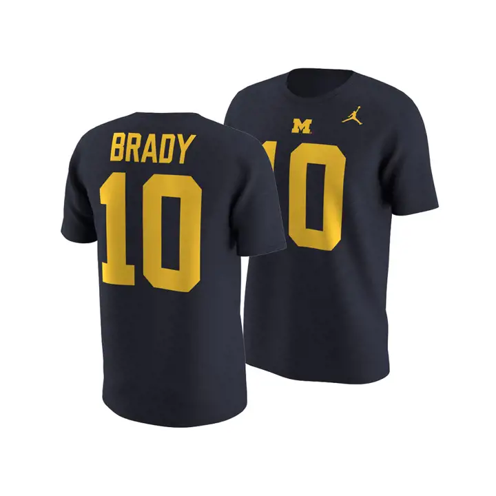 T-shirt Michigan Wolverines NCAA Homme Nom et Numéro Tom Brady