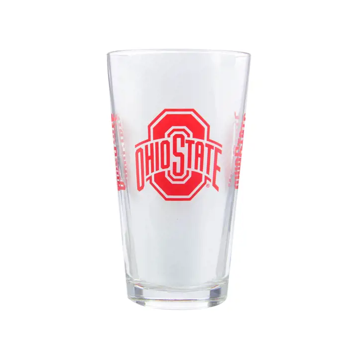 Verre à pinte du jour de match des Buckeyes de l'Ohio State Rouge transparent