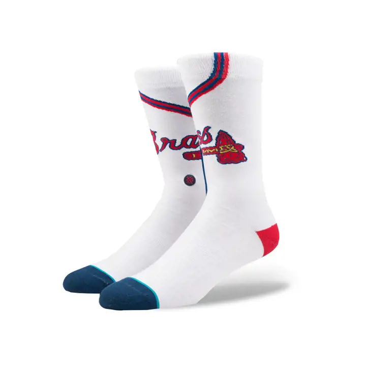 Atlanta Braves MLB Maillot Domicile Série Col Rond BLC