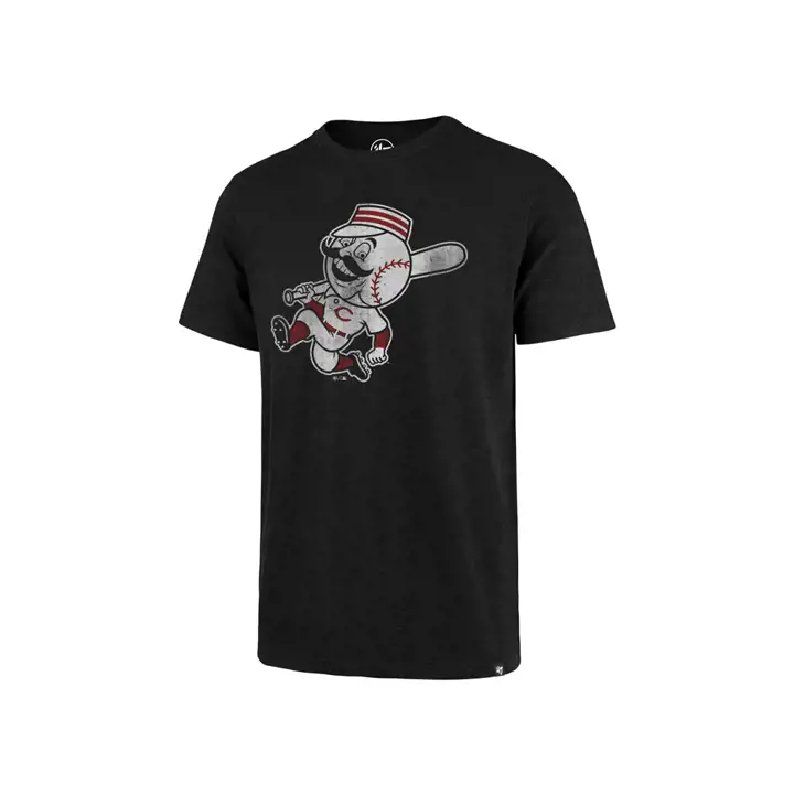 T-Shirt Homme MLB Scrum Logo Cincinnati Reds M. Red-Mascot Noir