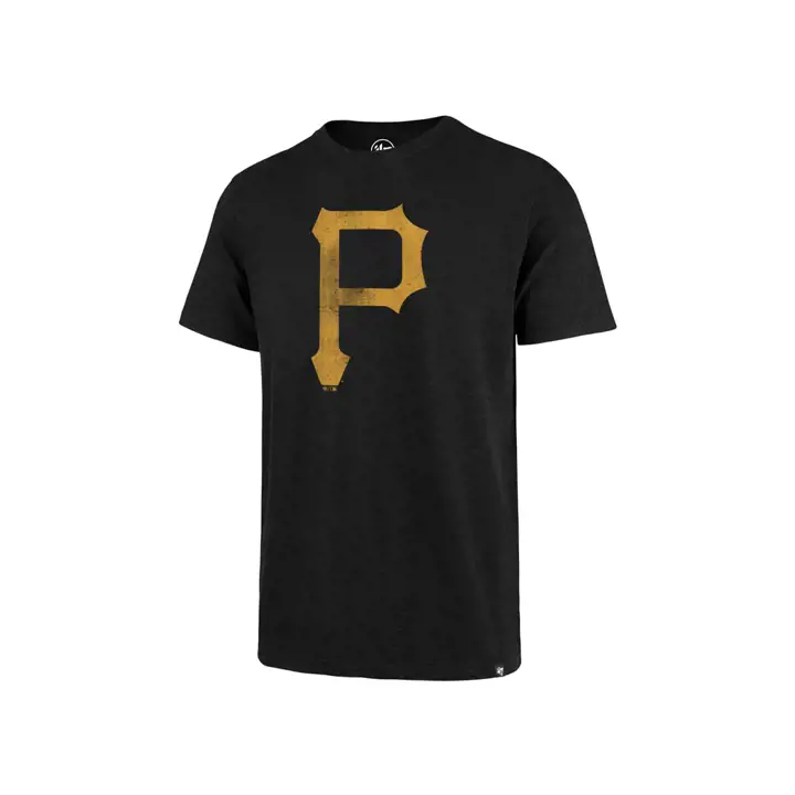 "T-shirt de scrum MLB des Pittsburgh Pirates logo « P » jaune noir"
