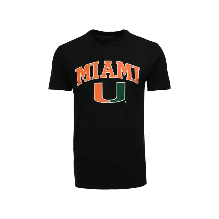 T-shirt avec logo Miami Hurricanes 2F NCAA taille moyenne NOIR