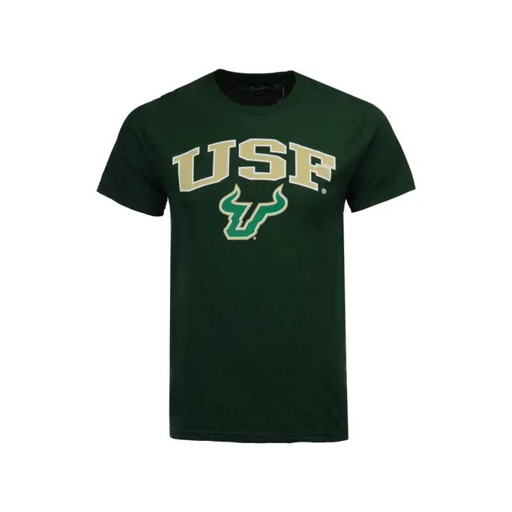 T-shirt vert avec logo de taille moyenne South Florida Bulls 2F NCAA