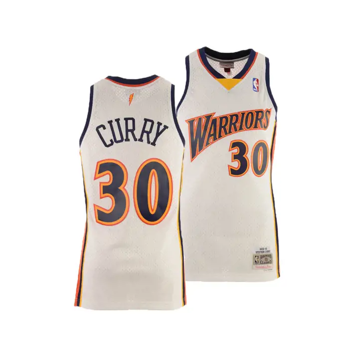Maillot Swingman Stephen Curry des Warriors de la NBA M&N blc/marine