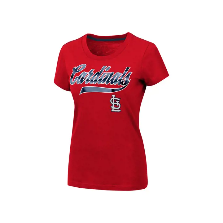 T-shirt femme MLB St. Louis Cardinals Script Foil 18 ROUGE