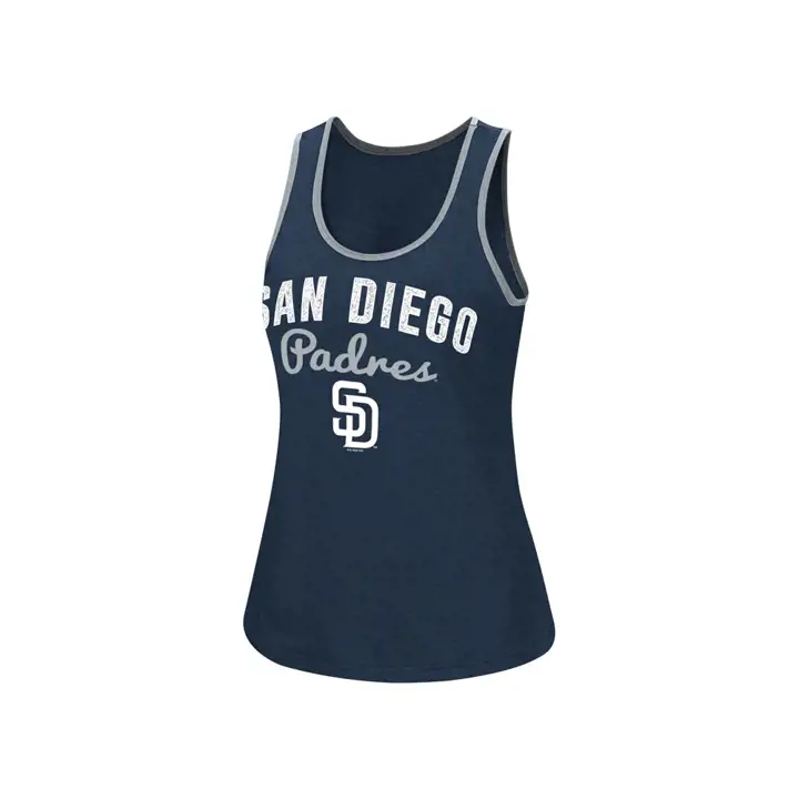 Débardeur scintillant "Power Punch" pour femmes MLB des Padres 18 bleu marine/argent