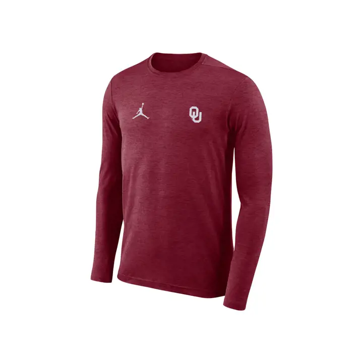 Haut d'entraîneur Oklahoma Sooners NCAA manches longues Dri-Fit 18   CRIM/HEATH