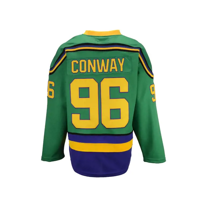 Le Puissant maillot de film des Mighty Ducks Charlie Conway vert/