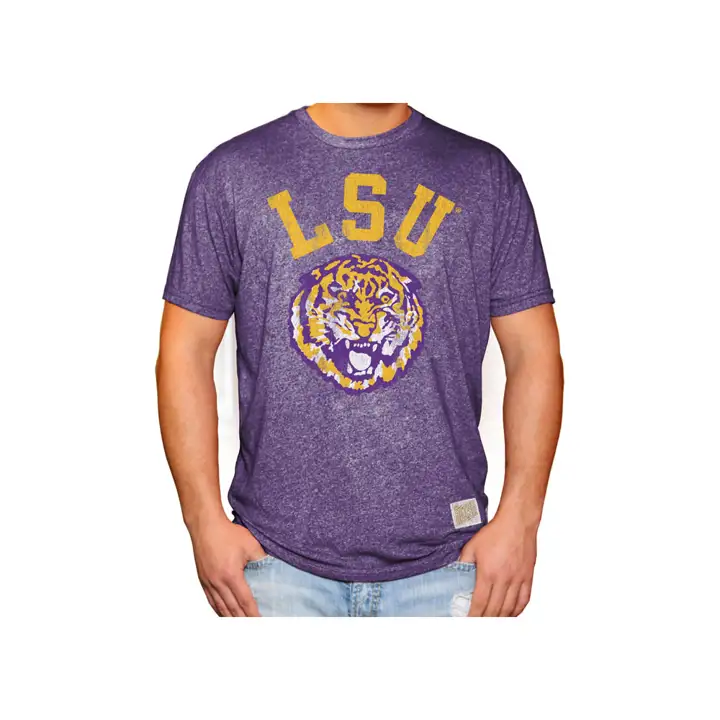 T-shirt Logo Saut Vrillé LSU NCAA - maillé pur/chiné