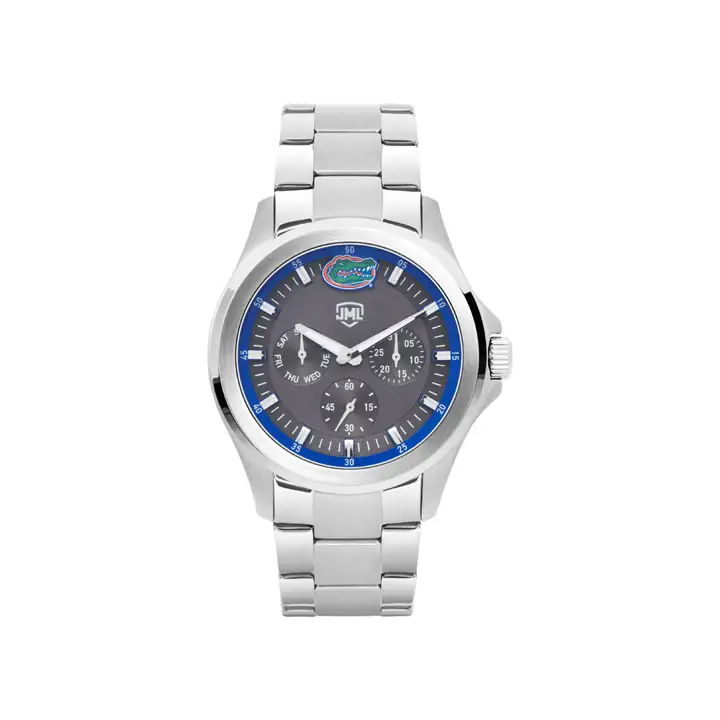 Montre multifonction Florida Gators pour homme en argent, bleue