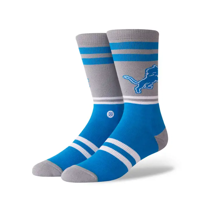 Chaussettes d'équipage NFL Logo des Detroit Lions gris/BLEU/blanc