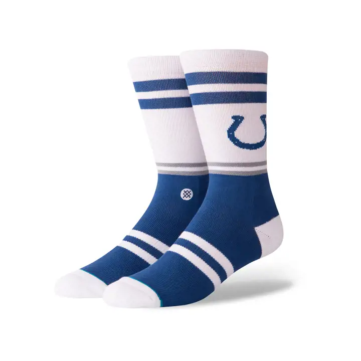 Chaussettes d'équipage avec logo NFL Indianapolis Colts blc/BLEU/gri
