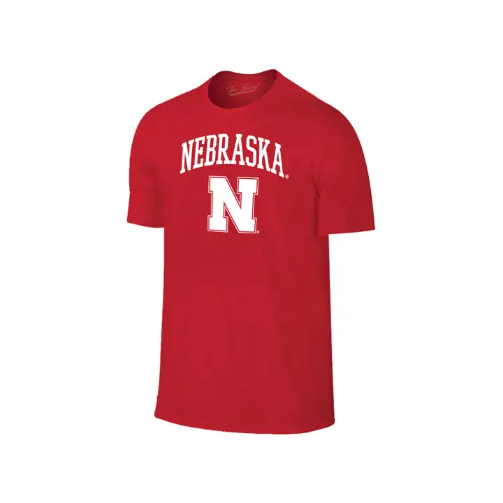 T-shirt rouge à logo de taille moyenne NCAA Nebraska Cornhuskers pour homme