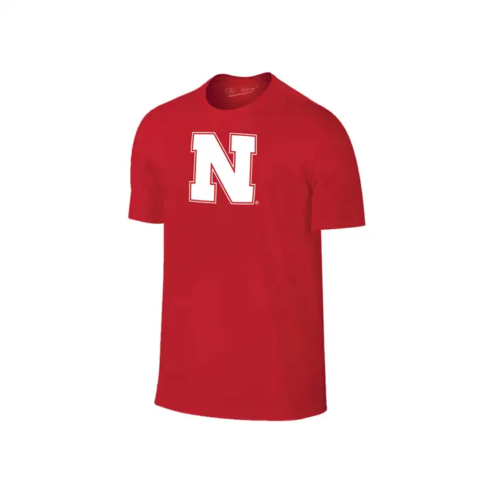 T-shirt large logo Nebraska Cornhuskers 2F NCAA ROUGE
