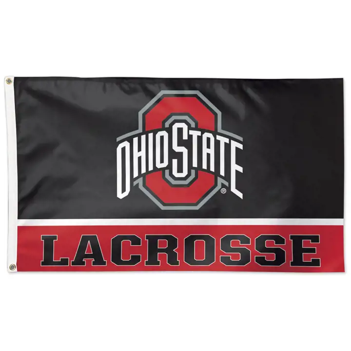 Drapeau Ohio State DELUXE 3X5 Wincraft Lacrosse rouge/noir