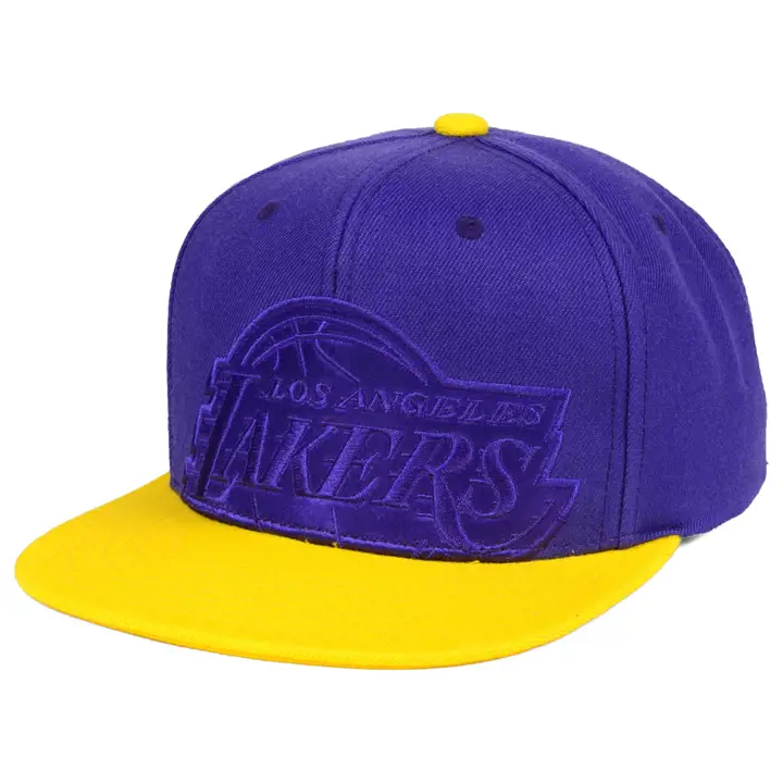 LOS ANGELES LAKERS NBA Casquette Courte en Satin Snapback VIO/DOR