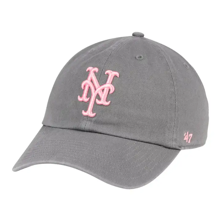 New York Mets MLB Dark Gray Pink Clean Up Gris Foncé/Rose