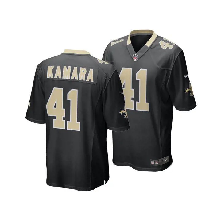 Maillot de match NFL des Saints Alvin Kamara noir
