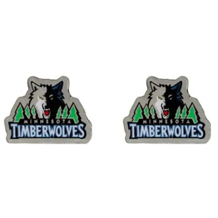 Boucles d'oreilles clous logo TWOLVES Aminco bleu marine