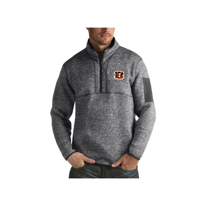 Cincinnati Bengals NFL Homme Veste zippée Quarter Zip Fortune Gris