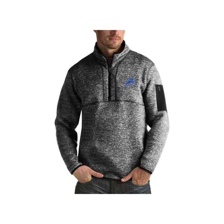 Detroit Lions NFL – Veste demi-zip pour homme Fortune – Noir