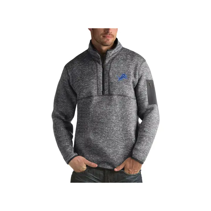 Detroit Lions NFL Homme Fortune Quart de Zip V gry