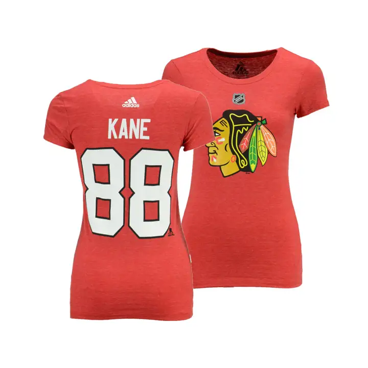 T-shirt Blackhawks LNH pour femme Patrick Kane rouge