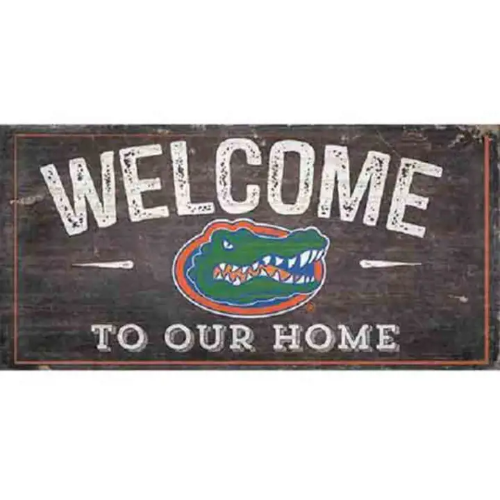 Panneau de collage en bois Florida Gators 6x12 "Bienvenue" Ast