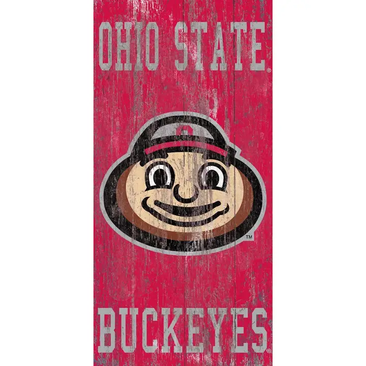 Logo en bois héritage Ohio State Buckeyes 6x12 avec panneau de l'équipe A