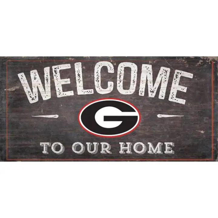 Georgia Bulldogs 6x12 Welcome Wood Collage Sign Ast