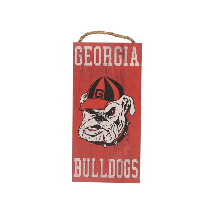 Georgia Bulldogs 6x12 Logo Bois Héritage avec Panneau d'Équipe Ast