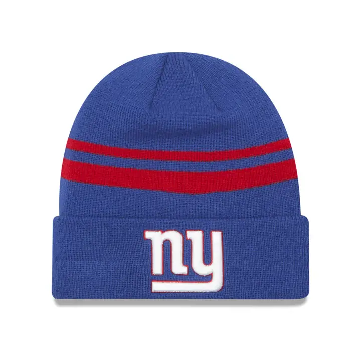NY Giants NFL Bonnet en tricot à revers rayé rbl