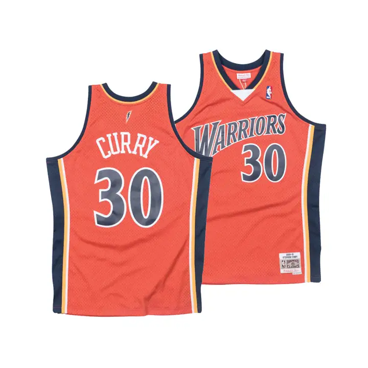 Maillot Swingman NBA M&N Warriors Stephen Curry orange/bleu marine