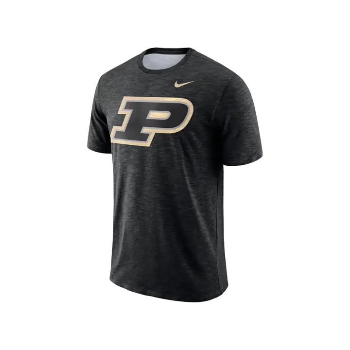 Purdue Boilermakers NCAA Tee Shirt en coton slub Dri-Fit NOIR