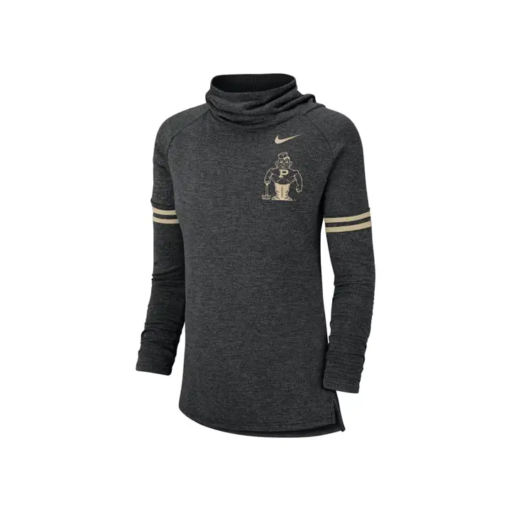 Haut à col cheminée à manches longues pour femme Purdue Boilermakers NCAA 18 Noir/H