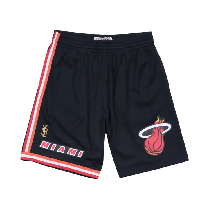 Shorts Swingman NBA M&N Miami Heat Noir/Rouge
