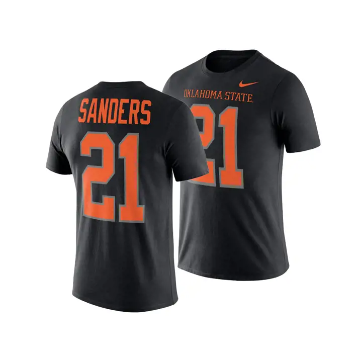 T-shirt NCAA homme Oklahoma State "Nom et numéro" Barry Sanders noir