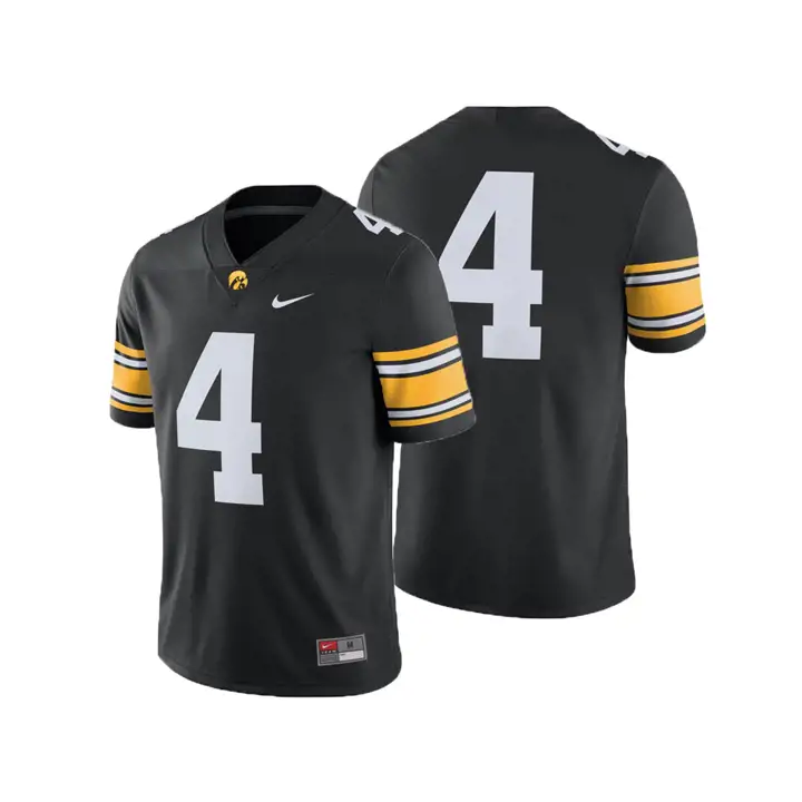 Maillot de match réplique NCAA Football des Hawkeyes de l'Iowa 18 NOIR
