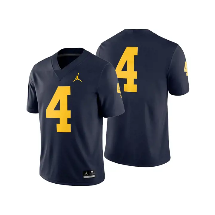 Maillot de match réplique de football américain NCAA Michigan Wolverines 18 Nav