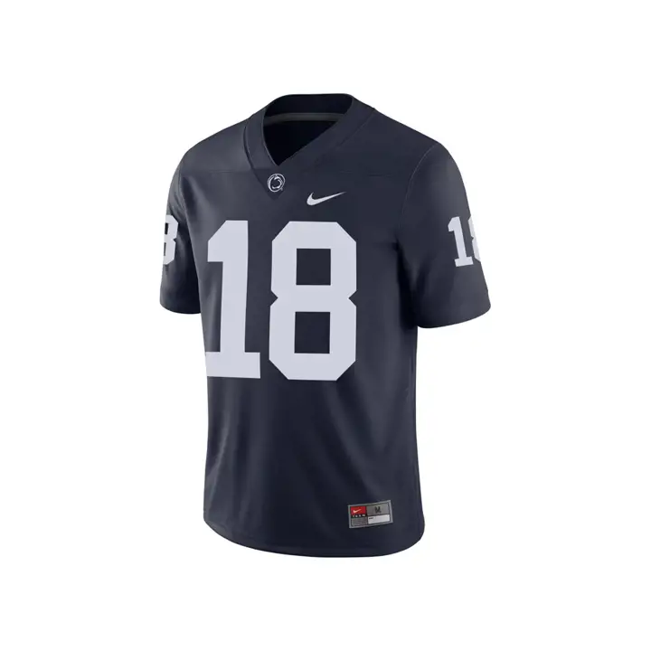 Maillot de match réplique de football américain NCAA Penn State 18 #1 BLEU MARINE