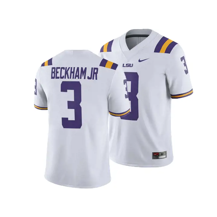 Maillot de match L.S.U. NCAA, joueur 18 Odell Beckham Jr. BLANC