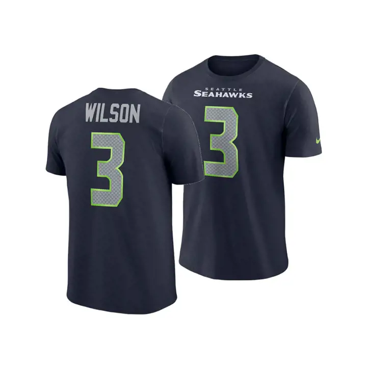 SEAHAWKS NFL Pride N/N Wordmark 3.0 Tee Russell Wilson marine