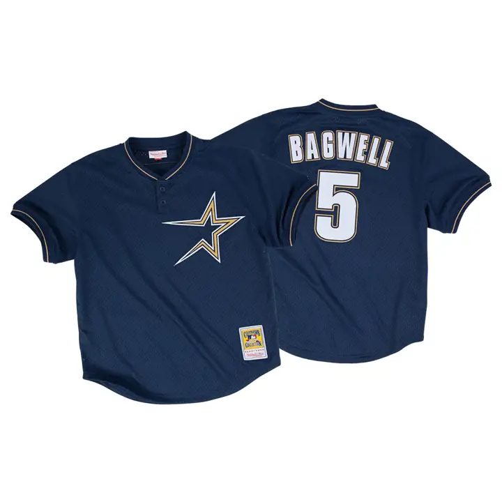 Maillot ASTROS MLB M&N Auth BP Mesh Jeff Bagwell marine/gris